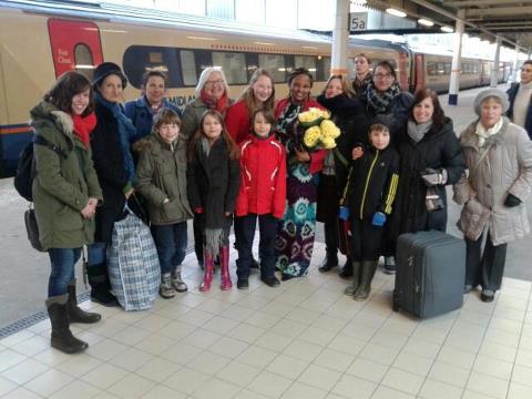 Odette was met at Sheffield Station by some of her many friends and supporters