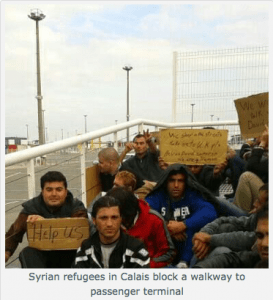 Syrian Refugees Protest at Calais
