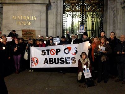 Vigil for murdered and injured detainees at Manus Island, Australian detention centre