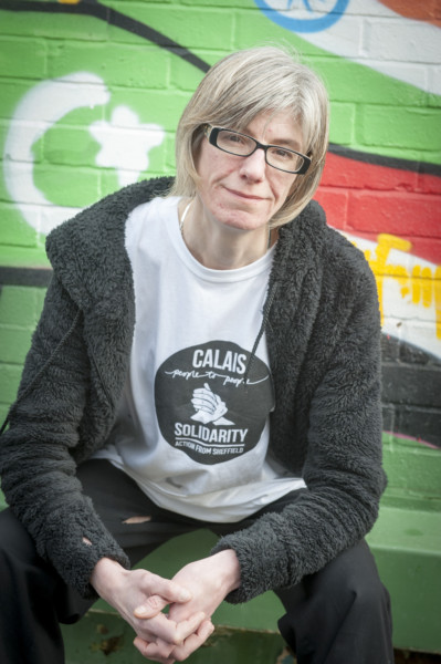 Fran pictured in the Sheffield Star's piece "Supplies for French refugee camps handed back to food banks in the city" http://www.thestar.co.uk/news/refugees-donate-food-to-sheffield-1-7703570 Picture Dean Atkins